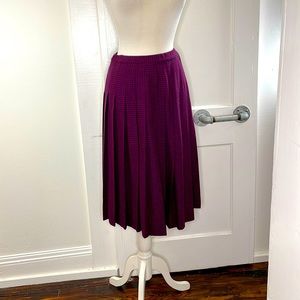 Vintage Pendleton classic houndstooth 1980s pleated wool midi skirt